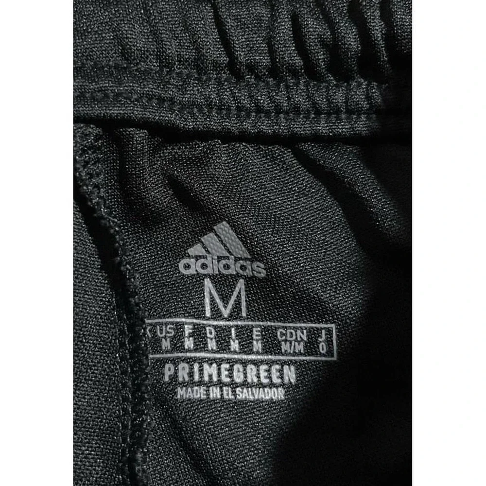 Unisex Adidas 3 Stripes Black Drawstring Tapered Athletic Track Pants